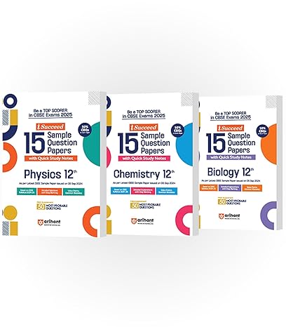 CBSE i-Succeed Sample Question Papers for Class 12th| Physics, Chemistry & Biology| Set of 3 books